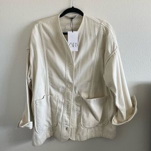 BNWT Zara Khaki Denim Jacket